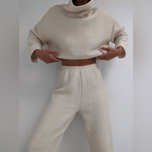 NEW NWT Na Nin Patricia Knitted Cotton Rib Pants in Oat-Still Selling - Picture 2 of 15